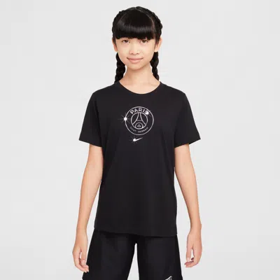 Nike Paris Saint-germain Big Kids'  Soccer T-shirt In Black