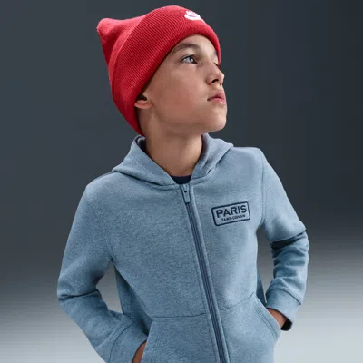 Nike Paris Saint-germain Club Big Kids' (boys')  Soccer Full-zip Hoodie In Blue