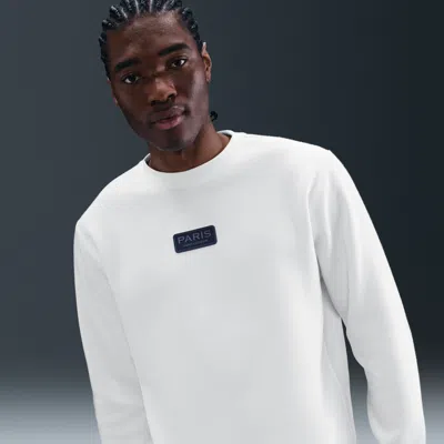 Nike Paris Saint-germain Club  Men's Soccer Crew-neck Sweatshirt In White