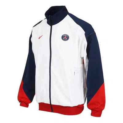 Nike Paris Saint-germain Dri-fit Strike Football Jacket Asia Sizing 'white Midnight Navy' In Multi