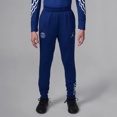 Nike Paris Saint-germain Strike Fourth Big Kids' Jordan Dri-fit Soccer Knit Pants In Blue