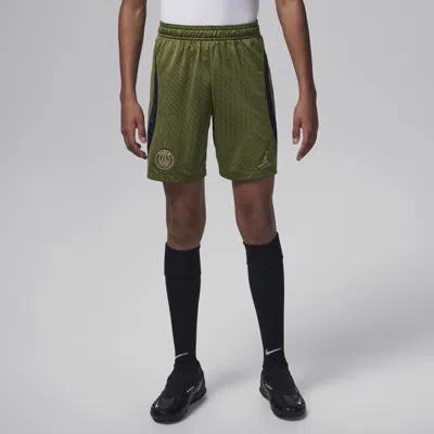 Nike Paris Saint-germain Strike Fourth Big Kids' Jordan Dri-fit Soccer Shorts In Green