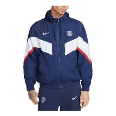 Nike Paris Saint-germain Strike Men's Woven Soccer Jacket 'blue White Red'