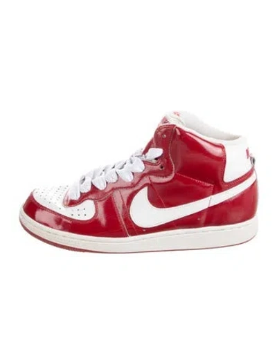 Pre-owned Nike Patent Leather Athletic Sneakers In Red