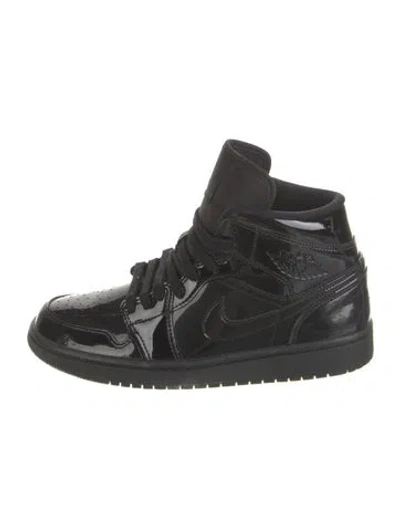 Pre-owned Nike Patent Leather Wedge Sneakers In Black