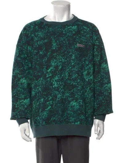 Pre-owned Nike Patterned Crew Neck Sweatshirt In Green