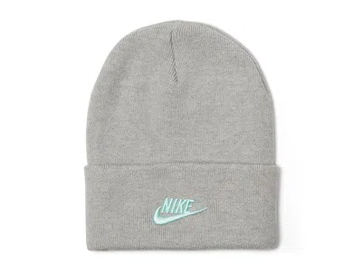 Nike Peak Futura Beanie Caps Dark Grey Heather/mint Foam: One Size In Gray