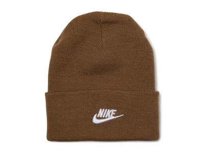 Nike Peak Futura Beanie Caps Mosswood Brown/white: One Size
