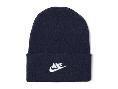 Nike Peak Futura Beanie Caps Obsidian/white: One Size In Blue