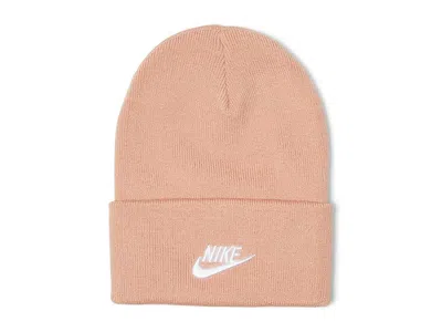 Nike Peak Futura Beanie Caps Rose Gold/white: One Size In Pink
