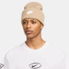 Shop Nike Peak Futura Beanie In Khaki/white