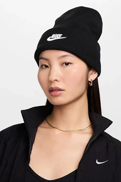 Nike Peak Futura Logo Beanie In Black/white, Men's At Urban Outfitters