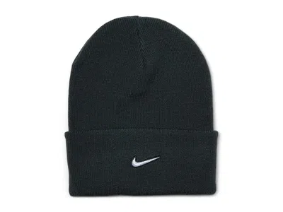 Nike Peak Swoosh Beanie Casual Visor Seaweed/white: One Size In Black