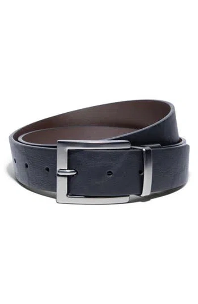 Nike Pebble Grain Faux Leather Belt In Brown/black