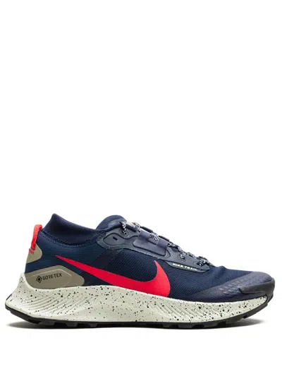 Nike Pegasus Trail 3 Gore-tex "obsidian/matte Olive/citron Tint/siren Red" Sneakers In Blue