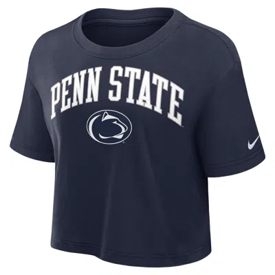 Nike Penn State Athletic Prep Arch  Women's Dri-fit College Cropped T-shirt In Blue
