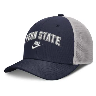 Nike Penn State Legacy Arch Rise  Men's Dri-fit College Trucker Adjustable Hat In Black