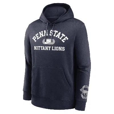 Nike Penn State Nittany Lions Legacy Club Foundational  Men's College Pullover Hoodie In Blue