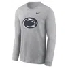 Nike Men's Heather Gray Penn State Nittany Lions Primary Logo Long Sleeve T-shirt In Grey