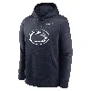Nike Penn State Nittany Lions Primetime Evergreen Club Primary Logo  Men's College Pullover Hoodie In Blue