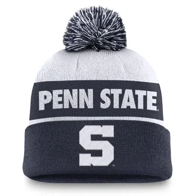 Nike Penn State Nittany Lions Primetime Peak  Unisex College Cuffed Pom Beanie In Blue