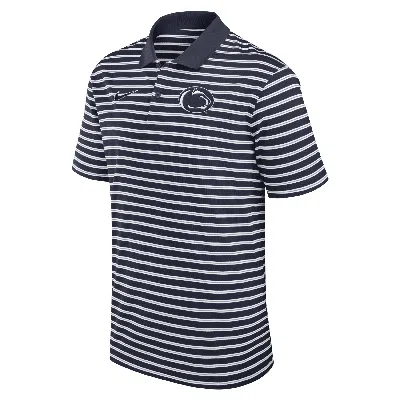 Nike Penn State Nittany Lions Primetime Victory Striped  Men's Dri-fit College Polo In Blue