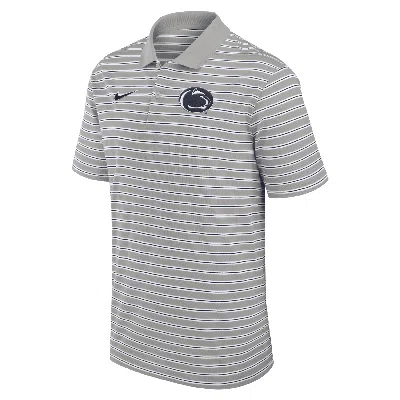 Nike Penn State Nittany Lions Primetime Victory Striped  Men's Dri-fit College Polo In Grey