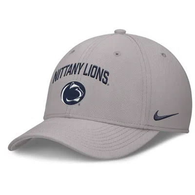 Nike Penn State On-field Rise Swoosh  Men's Dri-fit College Hat In Gray