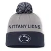 Nike Men's Gray/navy Penn State Nittany Lions Primetime Peak Cuffed Pom With Knit Hat In Blue
