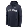 Nike Navy Penn State Nittany Lions 2025 Sideline Club Fleece Pullover Hoodie In Blue