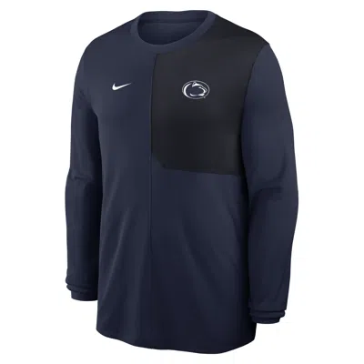 Nike Navy Penn State Nittany Lions 2025 Sideline Coach Uv Performance Long Sleeve T-shirt In Blue