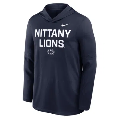 Nike Navy Penn State Nittany Lions 2025 Sideline Performance Long Sleeve Hoodie T-shirt In Blue
