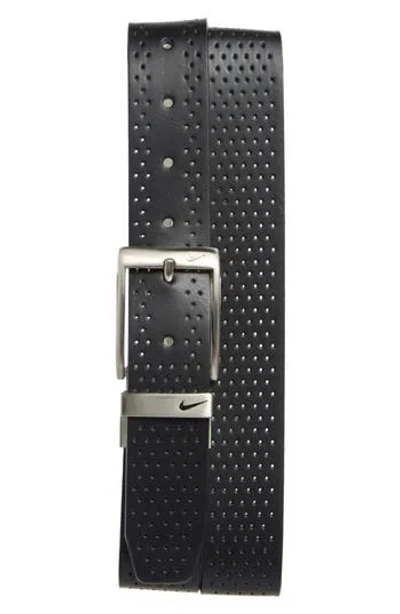 Nike Perforated Reversible Belt In Orange