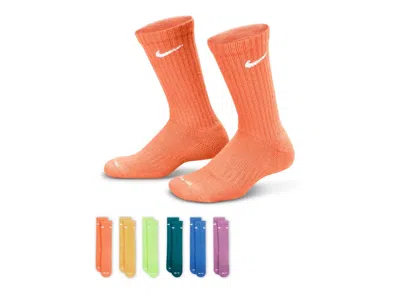 Nike Performance Cushioned Kids' Crew Socks 6 Pack In Multicolor