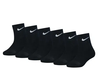 Nike Performance Kids' Crew Socks 6 Pack In Black