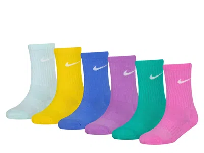 Nike Performance Kids' Crew Socks 6 Pack In Multicolor