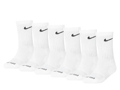 Nike Performance Kids' Crew Socks 6 Pack In White