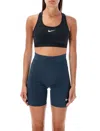 Nike Performance Sports Bra With Scoop Neck And Racerback Support In Blue