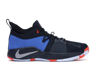 Pre-owned Nike Pg 2 Home Sneakers In Dark Obsidian/navy Blue/kinetic Green