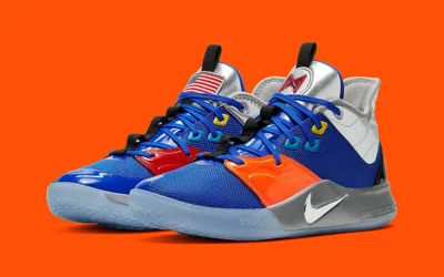 Pre-owned Nike Pg 3 Nasa Apollo 14 Blue Silver Orange Size 8.5. Ci2666-400 Jordan Kobe