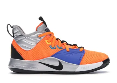 Pre-owned Nike Pg 3 Nasa Sneakers In Total Orange/black/metallic Silver