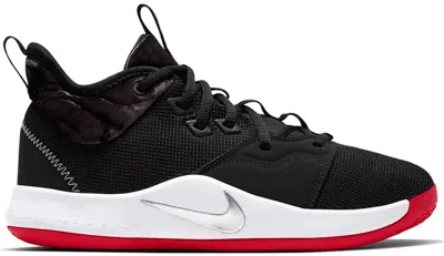 Pre-owned Nike Pg 3 Velour Bred Sneakers In Black/white/university Red