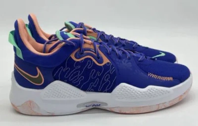 Pre-owned Nike Pg 5 La Drip Basketball Shoes Cw3143-400 Size 13m/14.5w In Blue