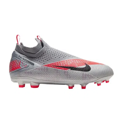Pre-owned Nike Phantom Vision 2 Elite Dynamic Fit Mg Gs 'metallic Grey Crimson' | Kid's Size 4 In Gray