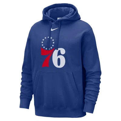 Nike Philadelphia 76ers Club  Men's Nba Pullover Hoodie In Blue