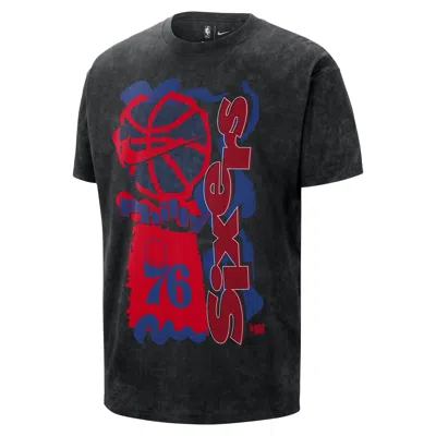 Nike Philadelphia 76ers Courtside  Men's Nba Max90 T-shirt In Black