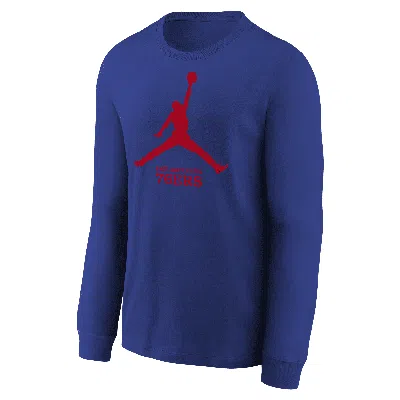 Nike Philadelphia 76ers Essential Big Kids' Jordan Nba Long-sleeve T-shirt In Black