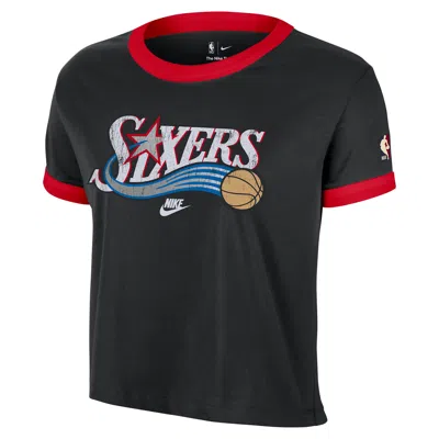 Nike Philadelphia 76ers Essential Hardwood Classics  Women's Nba T-shirt In Black