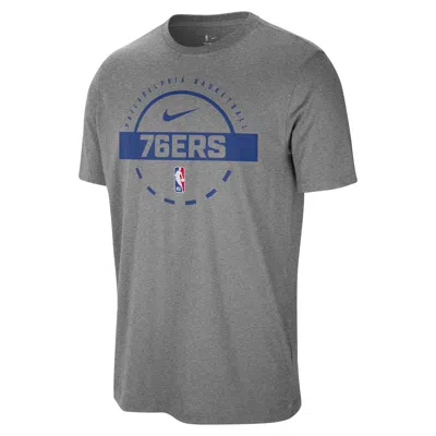 Nike Philadelphia 76ers  Men's Nba Practice T-shirt In Gray