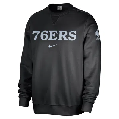 Nike Philadelphia 76ers Standard Issue  Men's Dri-fit Nba Crew-neck Sweatshirt In Black